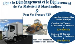 Déménagement/Déplacement/BTP