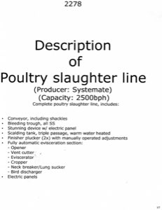 3 abattoir de poulets a vendre
