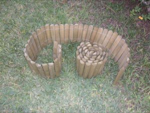 Bordure de gazon en bois
