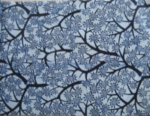 Vrai wax bleu/pagne 24*24