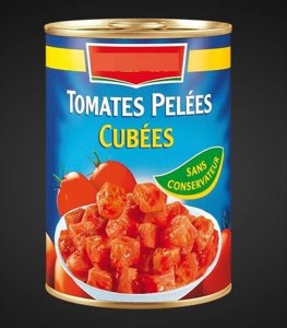 Tomates pellees cubèes/entier/